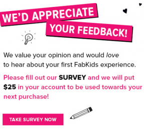 FabKids Survey for $25
