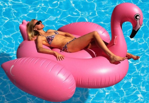 Pink Flamingo Pool Floating Raft