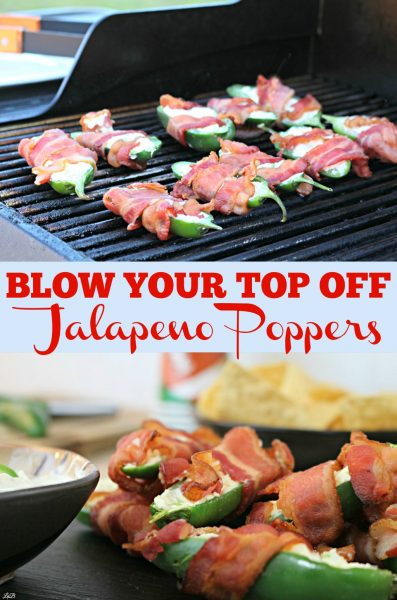 These blow your top off grilled bacon wrapped jalapeno poppers are easy to make and great for parties! Click to get the recipe!