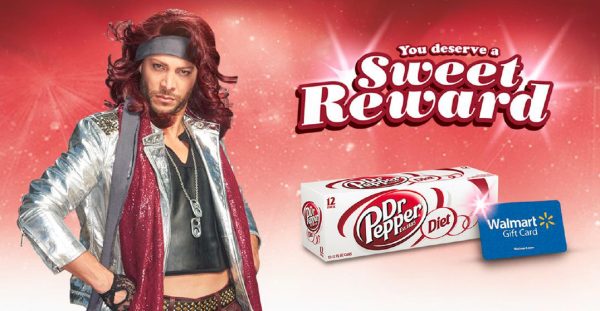 Earn a $5 Walmart eGift Card when you buy $10 worth of Diet Dr Pepper®! Simply upload an image of your Walmart receipt at DrPepper.com/Walmart showing purchase of $10 worth of Diet Dr Pepper in a single transaction. #ColorMeSweet